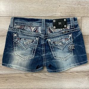Miss Me shorts size 27; Denim mid rise jean shorts